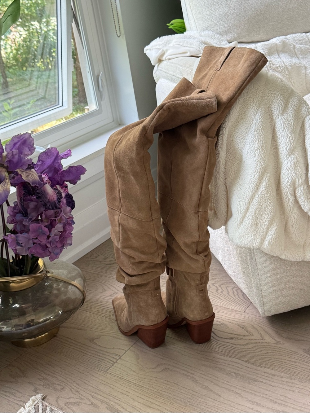 Michael Kors Tan Suede Over-the-Knee Boots